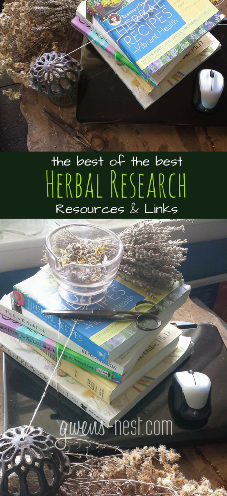 My favorite herbal remedy research links, books, resources, and more!