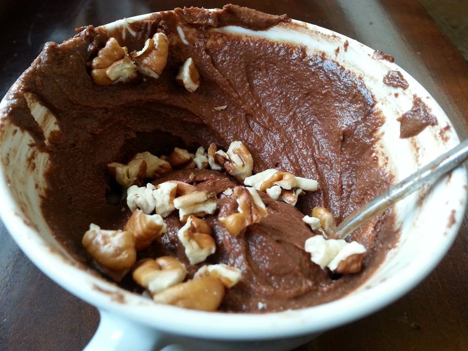 sugar free brownie batter with nuts