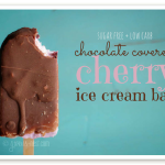 A chocolate cherry ice cream bar that's AMAZING, sugar free, low carb, & THM friendly. SO GOOD!