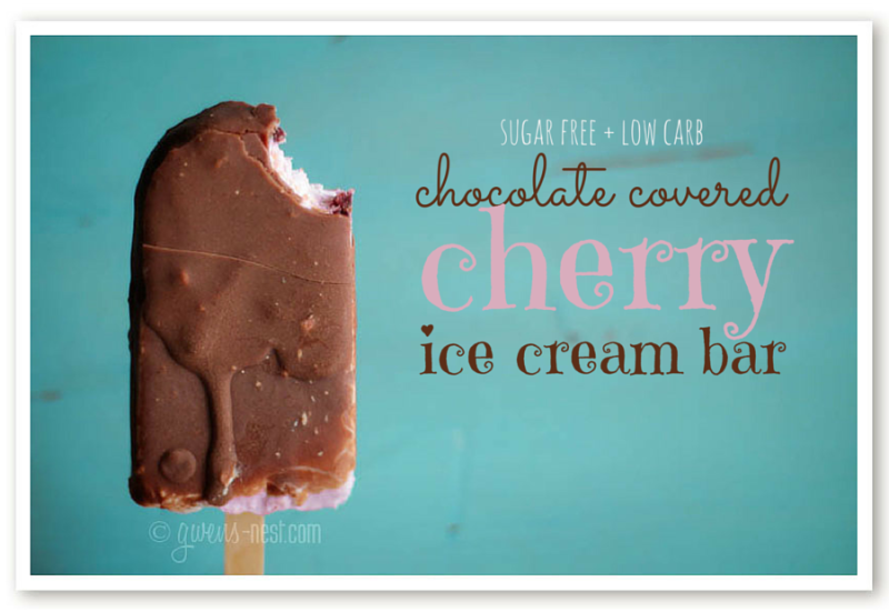 A chocolate cherry ice cream bar that's AMAZING, sugar free, low carb, & THM friendly. SO GOOD!